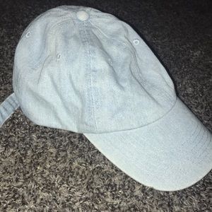 Blue denim baseball cap